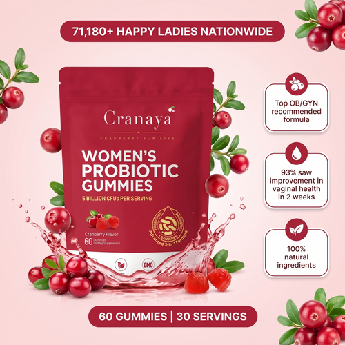 Cranaya Women's Probiotic Cranberry Gummies
