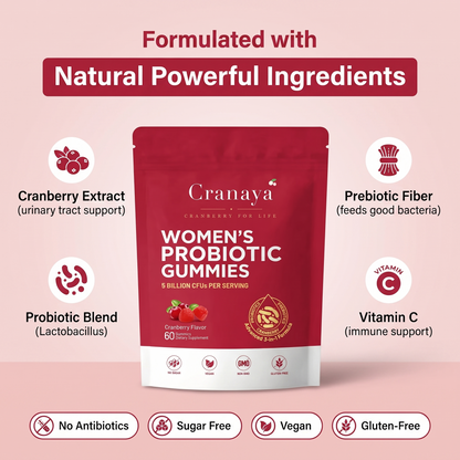 Cranaya Women's Probiotic Cranberry Gummies